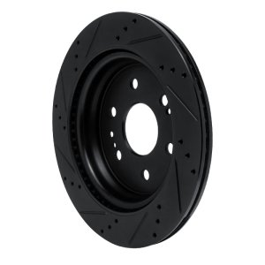 Cadillac Escalade ESV Brake Rotor (1) - Rear Right - R1 Concepts - Drilled & Slotted - Black - `19-`25